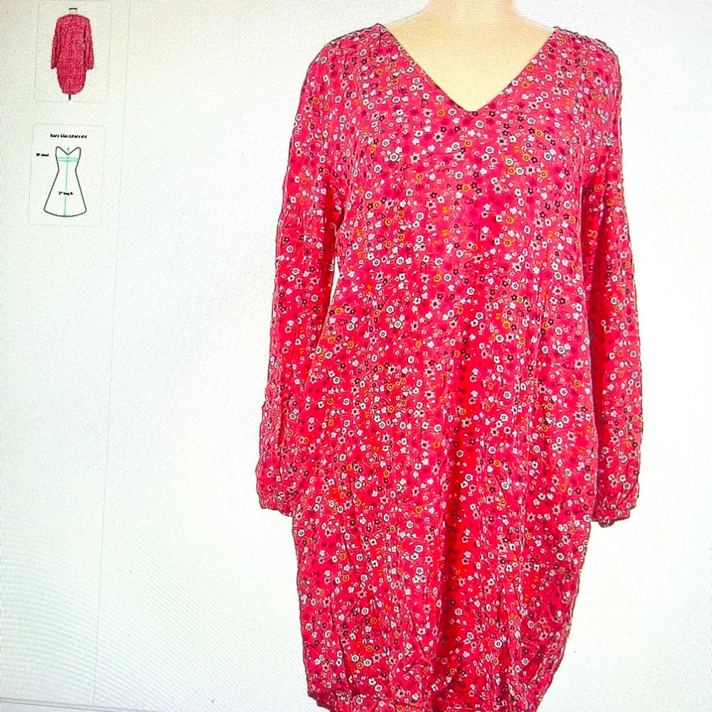 Gap casual mini red dress , Floral print